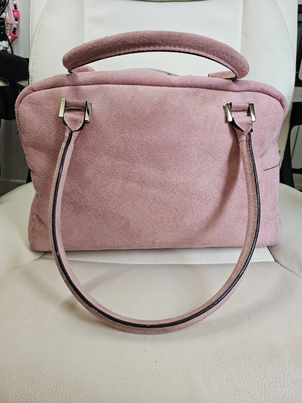 Victoria's Secret Blush Pink Suede Satchel